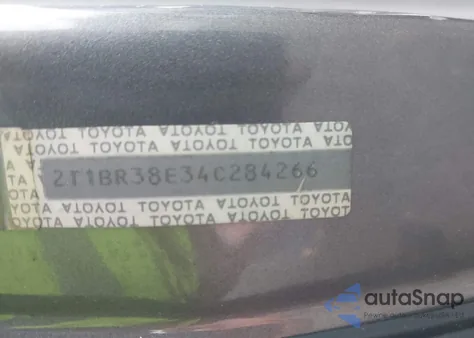2004 Toyota Corolla Le from USA, damaged, VIN 2T1BR38E34C284266